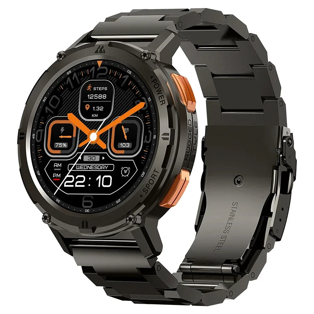 Premium Luxus 1.39" Bluetooth Anruf Smartwatch Männer Sport Fitness Uhren | IP68 Wasserdichte Smartwatch für Xiaomi Android iOS K52 - Smartwatch, Sport, Fitness, wasserdicht