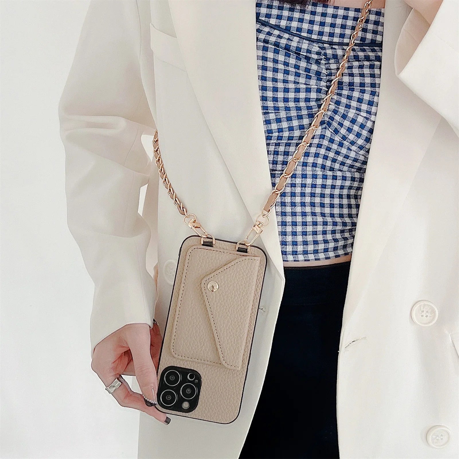 Hochwertige Crossbody-Brieftaschen-Ledertasche mit Kartenhalter und Portemonnaie-Funktion | Apple iPhone-Hülle mit Umhängeband und Geldbörsenfunktion - Phone Heaven Zone