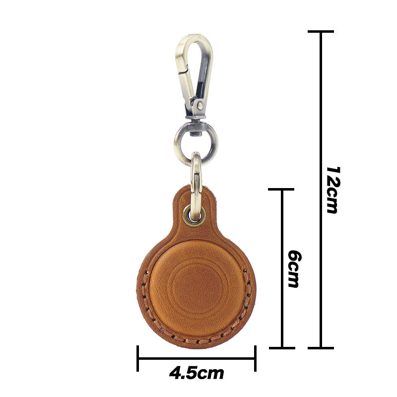 High-Quality Retro Leather Key Ring for Apple AirTag | Anti-Drop Case, Protective Cover & Tracker Locator - Apple Accessory