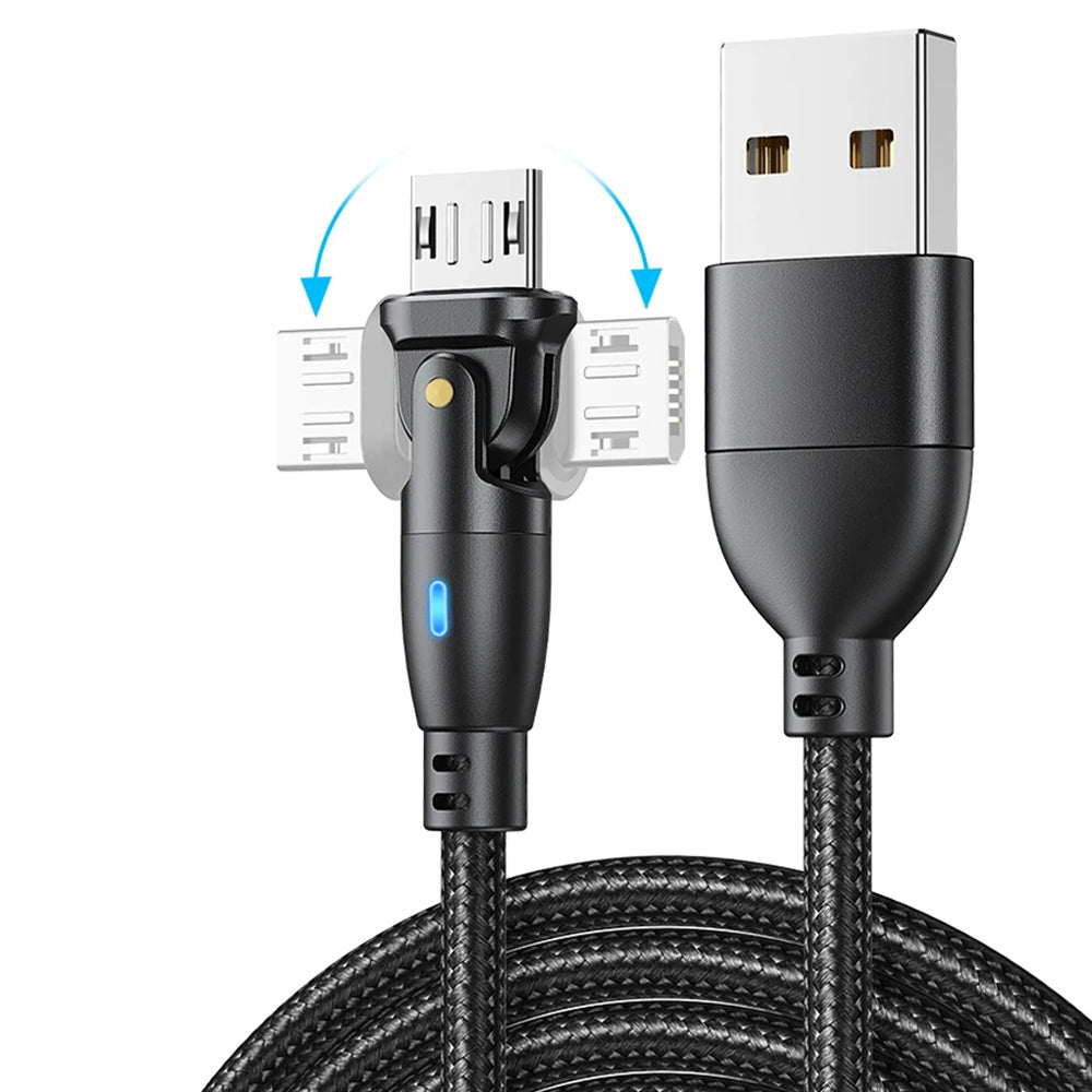 High Durability & Premium 3A Schnellladekabel Typ C für Samsung 180 Rotation Apple iPhone Kabel Micro USB Ladegerät Datenkabel für Xiaomi Realme - Phone Heaven Zone