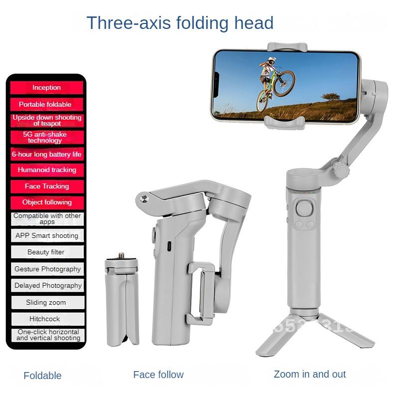 3-Achsen Faltbarer Handheld-Gimbal-Stabilisator für Smartphones | Anti-Wackel Videoaufnahme für iPhone & Android Smartphones, Apple iPhone, Samsung, iOS & Android Vlogs