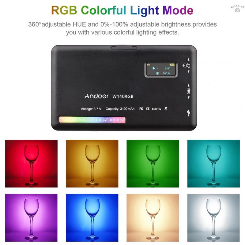 Premium RGB LED Video Licht für Profi-Video/Fotografie, Kompatibel mit Smartphones, Apple iPhone, Samsung, iOS & Android & Profi-Kameras, CRI95+, 2500-9000K, LCD Display, Kalter Schuh, Für Vlog & Live, Limitierte Auflage