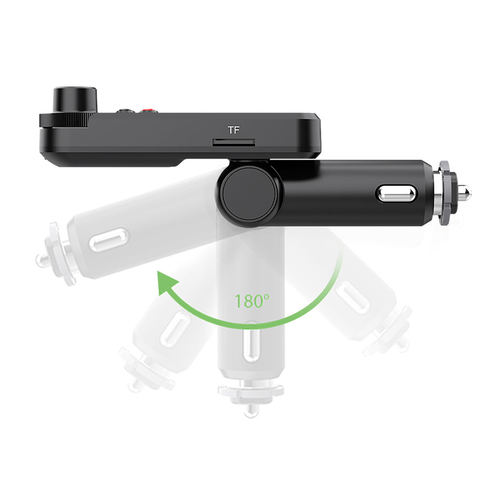 Premium Auto-USB Handy Ladegerät & Bluetooth-FM-Transmitter | Unterstützt QC 3.0-Ladung, Klangregelung, Musikspieler für Treble und Bass Smartphones, Apple iPhone, Samsung, iOS & Android