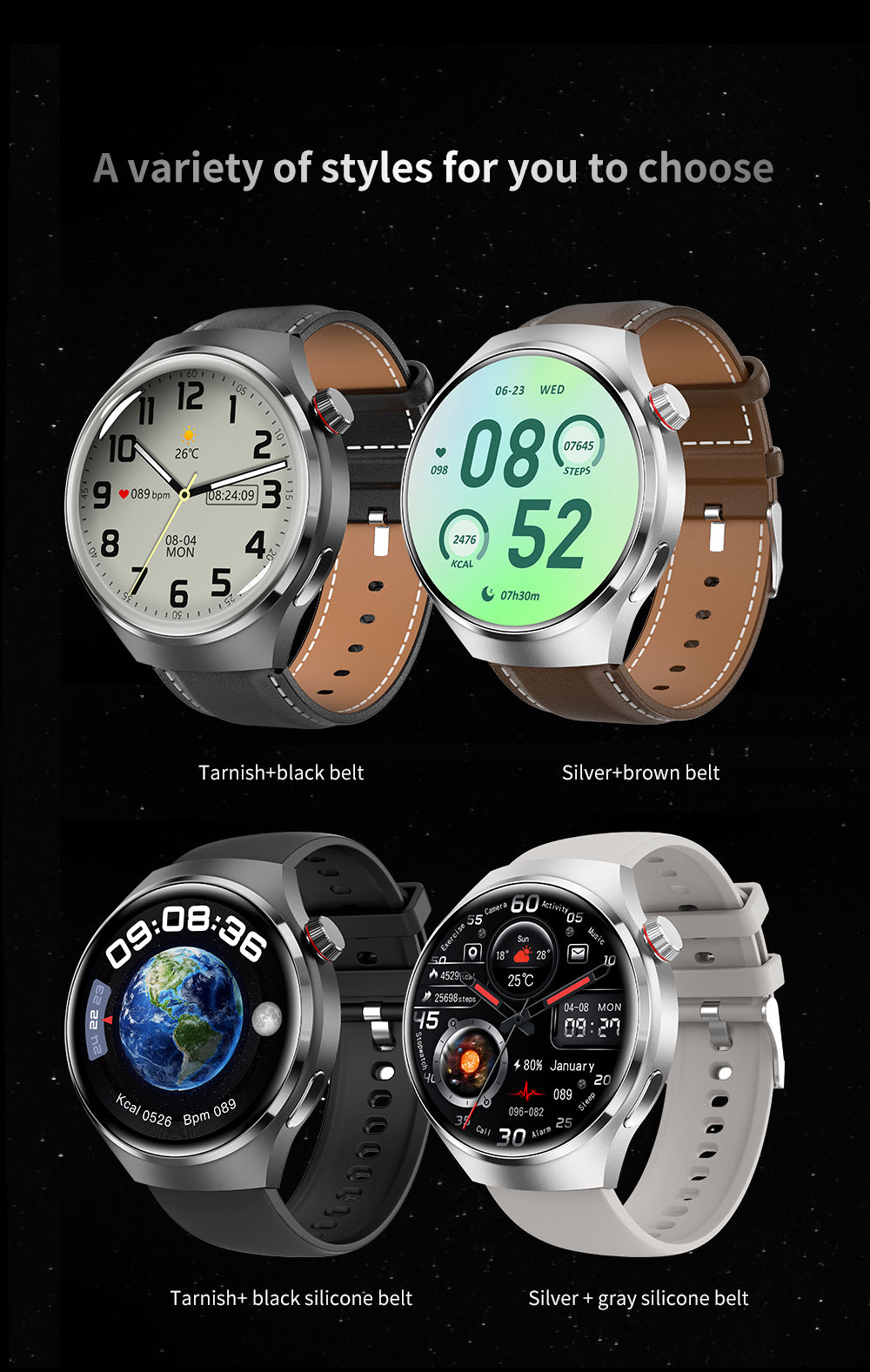 Neu für Hochwertiges GT4 Pro Smartwatch Männer: IP68 NFC GPS Tracker, AMOLED 360*360 HD Bildschirm, Herzfrequenz,