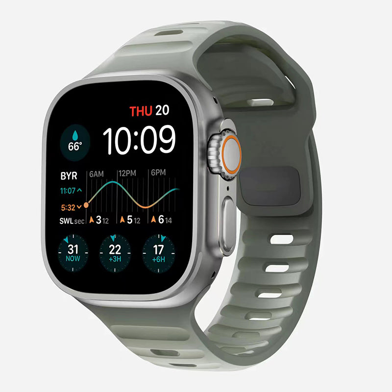 Premium Weiches Silikonarmband für Apple Watch 10/9/8/7/6/5/4/3/2/1 & Ultra 2/1, SE: 2024, 2023, 2022, 2021, 2020, 2019, 2018, 2017, 2016 | Elegant, Langlebig & Perfektes Sportarmband für jede Größe (49mm-38mm)