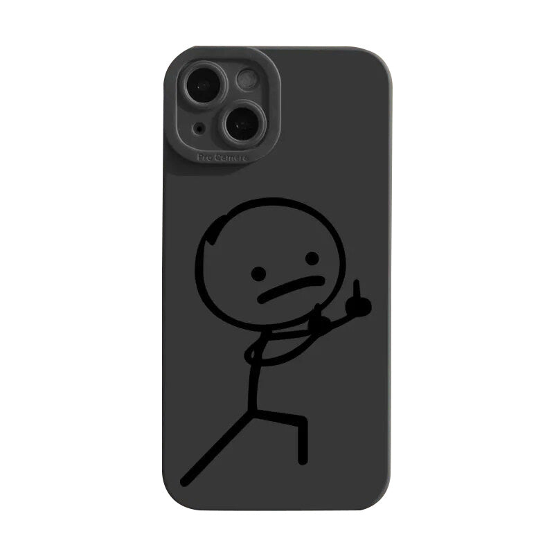 Hochwertige Cartoon-Matchman iPhone Hülle | Stoßfestes Mattes Weiches TPU-Silikon-Cover | MagSafe Case mit Kameralinsenschutzabdeckung für Apple iPhone 16/15/14/13/12 Pro Max Plus Mini | Panzertasche, Stoßstangenabdeckung Handyhülle | Premium Schutzhülle