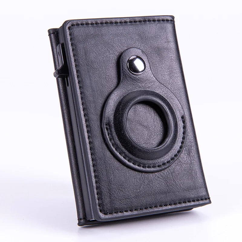 Smart Wallet for Men and Women with AirTag and Credit Card Holder - Leather Wallet for Money and Cards