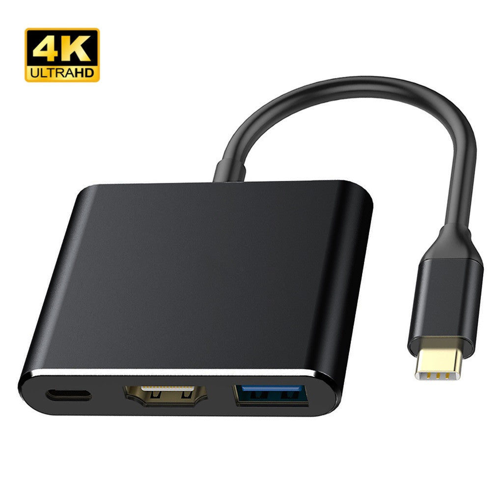 3-in-1 USB-C Hub: Type-C to HDMI Splitter, High-Quality USB 3.0 Docking Station for MacBook Air/Pro/M3/M2/M1: 16,14,13-inch | 2024/2023/2022/2020 Series - USB-C to HDMI Hub