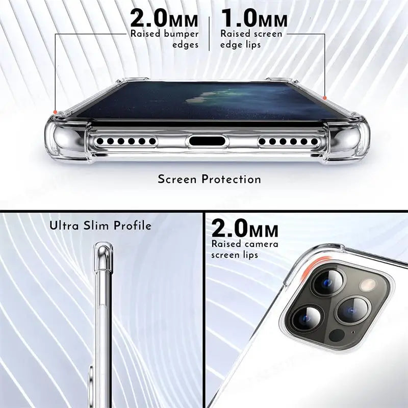 Premium Transparente Handyhülle mit Magnetringhalter und Kartenfach für Apple iPhone 15/14/13/12/11 Pro Max/Plus/Mini | 