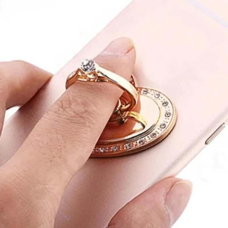 Luxury Diamond Shiny Gem Metal Phone Ring Holder: Universal Phone Stand, Rotatable for Smartphones, Apple iPhone, Samsung, iOS & Android & More | Limited Edition