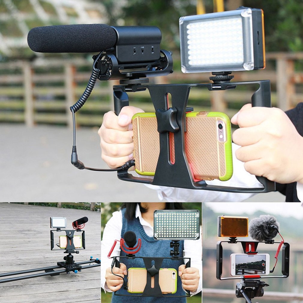 Kamera-Käfig Stabilisator für Smartphones, Apple iPhone, Samsung, iOS & Android  Filmproduktion Rig & Handgriff Halterung | Premium Video Camera Cage für Apple iPhone und Android