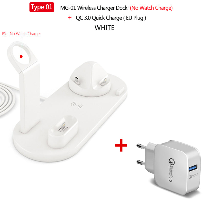 7-in-1 Ladestation Schnelle Kabellose Ladegerät | Schnellladestation, Watch, AirPods, Smartphones, Apple iPhone, Samsung, iOS & Android Schnellladegerät Charging Station