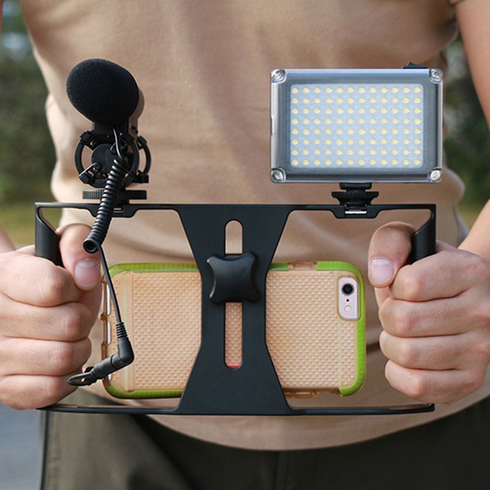 Kamera-Käfig Stabilisator für Smartphones, Apple iPhone, Samsung, iOS & Android  Filmproduktion Rig & Handgriff Halterung | Premium Video Camera Cage für Apple iPhone und Android