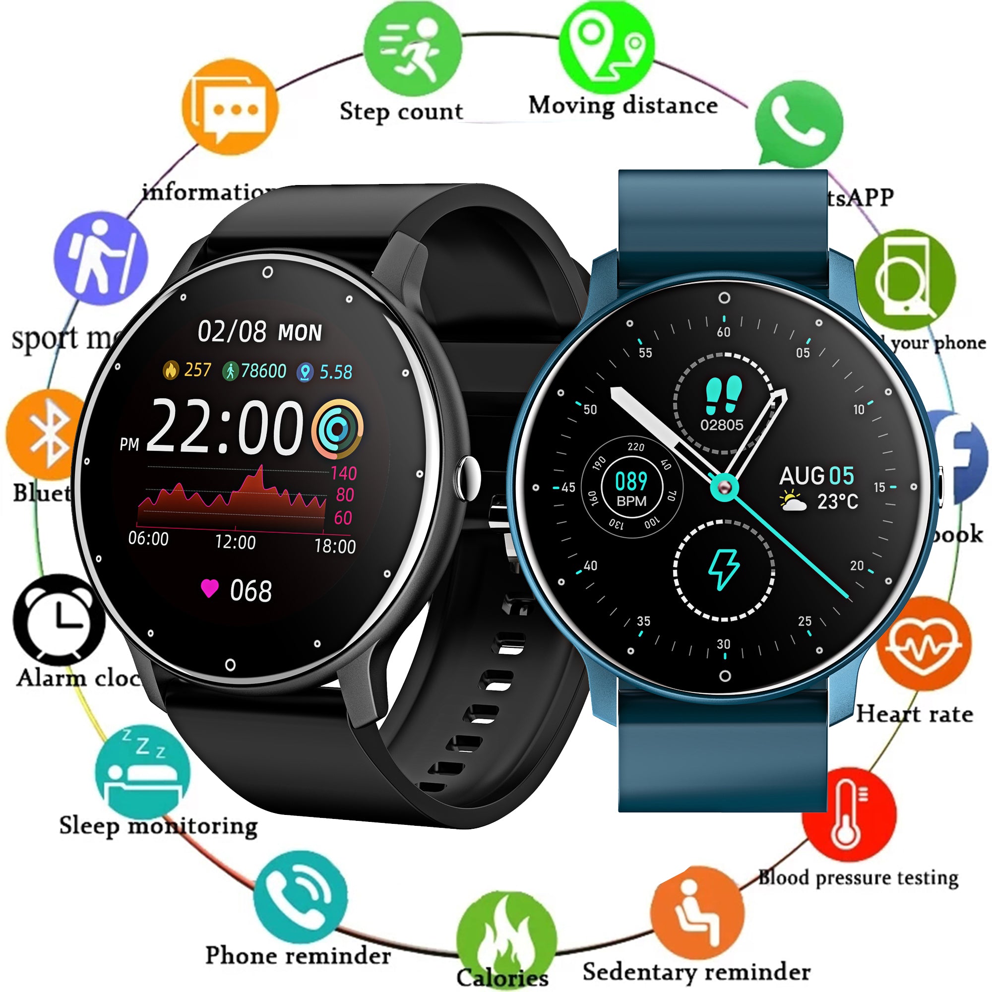 Premium Smartwatch für Männer: Health & Fitness Tracker, Touchscreen, Bluetooth-Anruf, Herzrhythmus, Puls, EKG, Sportfunktionen, IP67 Wasserdicht, für Android & Apple iOS, inkl. Box | Limitierte Auflage