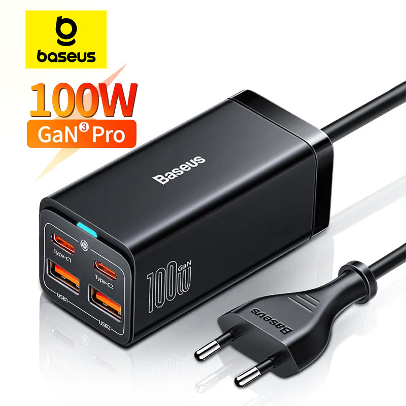 Premium 100W GaN3 Pro USB Ladegerät Desktop Ladestation - Typ C PD QC Quick Charge 4.0 3.0 Schnellladung Smartphones, Apple iPhone, Samsung, iOS & Android