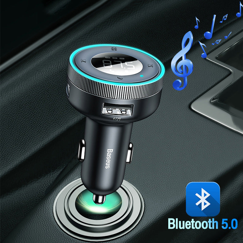 Hochwertiger FM-Transmitter, kabelloses Auto, Bluetooth 5.0, USB-Ladegerät, Auto-Aux-Radio, MP 3-Player, Musik, Freisprecheinrichtung Smartphones, Apple iPhone, Samsung, iOS & Android