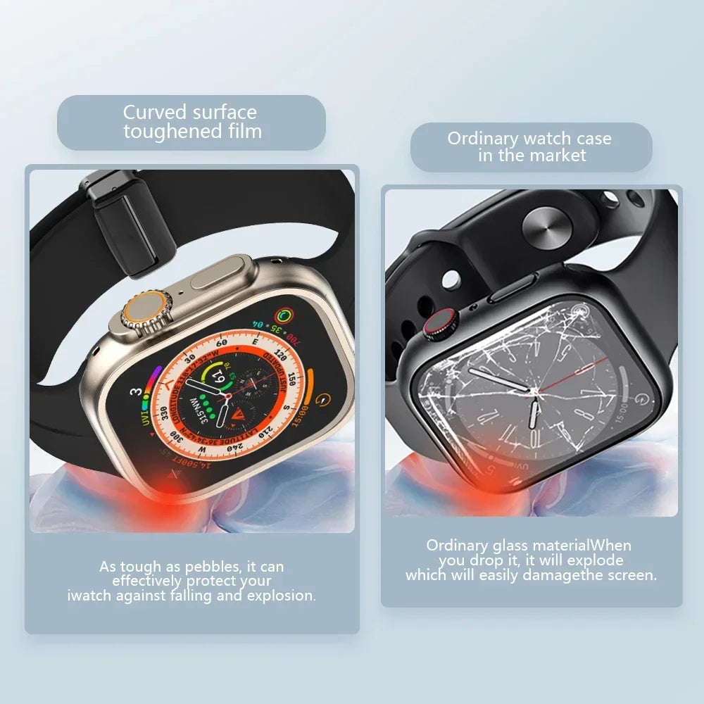 Premium Displayschutzfolie & Cover Hülle für Apple Watch 44mm 45mm 40mm 41mm - Robustes PC-Front & Rückseitenstoßstangengehäuse für iWatch Serie 10/9/8/7/6/5/4/3/2/1 & Ultra 2/1, SE: 2024, 2023, 2022, 2021, 2020, 2019, 2018, 2017, 2016,