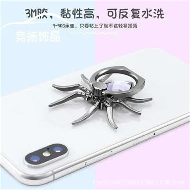 Universaler Luxus-Bling-Diamant-Metall-Spinne Handy-Fingerringhalter, 360° drehbarer Ständer für Apple iPhone, Samsung