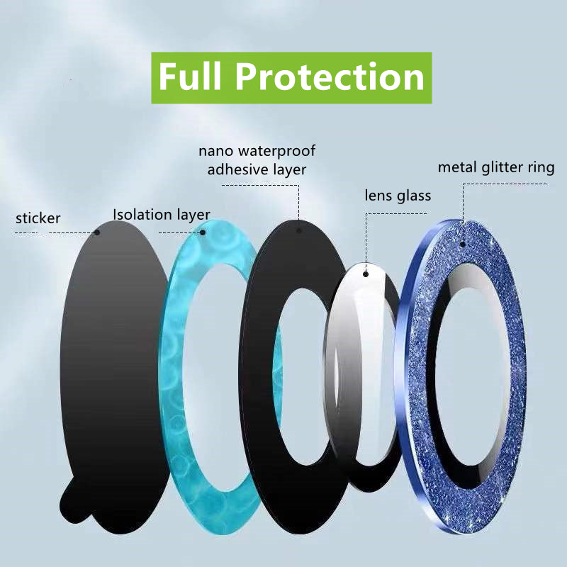 Camera Lens Metal Ring Protector Glass for Smartphone, Laptop, Tablet, PC, Apple iPhone, iPad, MacBook, iOS, Android, Samsung | High-Quality Durable Lens Shield Against Scratches and Dust