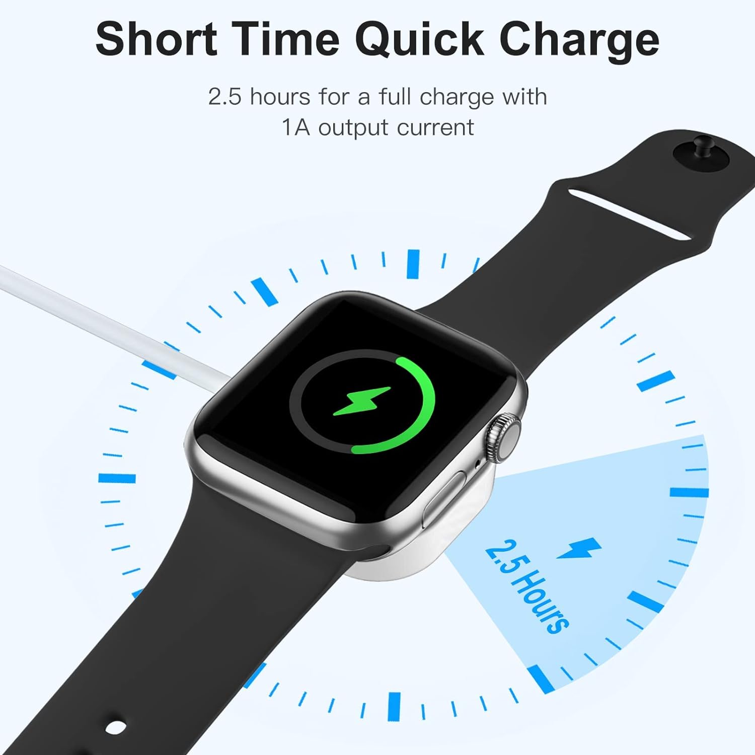 Hochwertiges Kabel für Apple iWatch Wireless Charger Watch 10/9/8/7/6/5/4/3/2/1 & Ultra 2/1, SE: 2024, 2023, 2022, 2021, 2020, 2019, 2018, 2017, 2016 Laden | Prämie USB Lightning Ladekabel