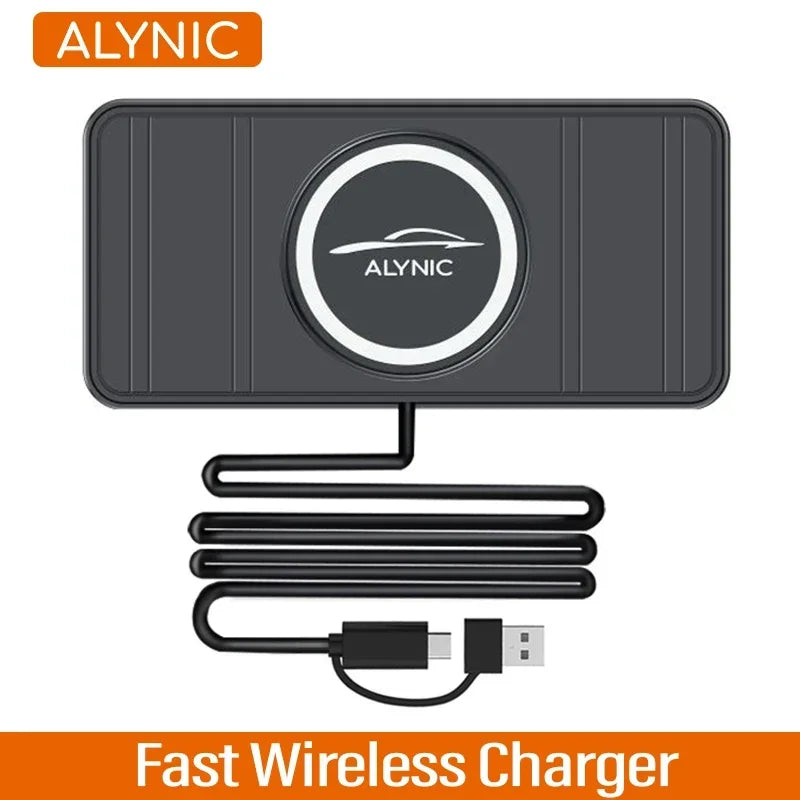 Auto Premium 20W Silikon Schnellladestation Dockingstation | Kabelloses Ladegerät mit Anti-Rutsch-Pad & Fast Wireless Charging Station für Apple iPhone Smartphones, Apple iPhone, Samsung, iOS & Android