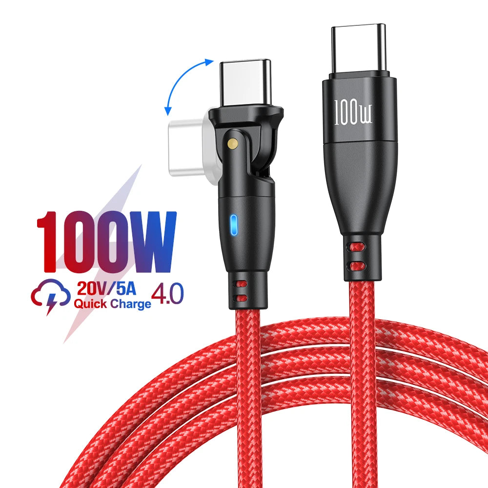 Hochbelastbares & Premium 3A Schnellladekabel Typ C für Samsung, 180 Rotation Apple iOS Kabel Micro USB Ladegerät | Datenkabel für Smartphones, Apple iPhone, Samsung, iOS & Android