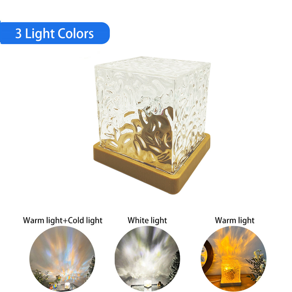 Premium Wasserwellenprojektor Nachtlicht 16 Farben Flammenkristalllampe 