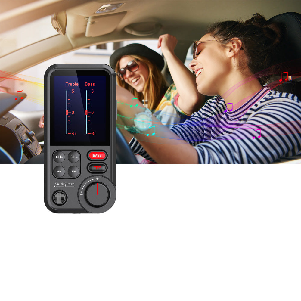 Premium Auto-USB Handy Ladegerät & Bluetooth-FM-Transmitter | Unterstützt QC 3.0-Ladung, Klangregelung, Musikspieler für Treble und Bass Smartphones, Apple iPhone, Samsung, iOS & Android