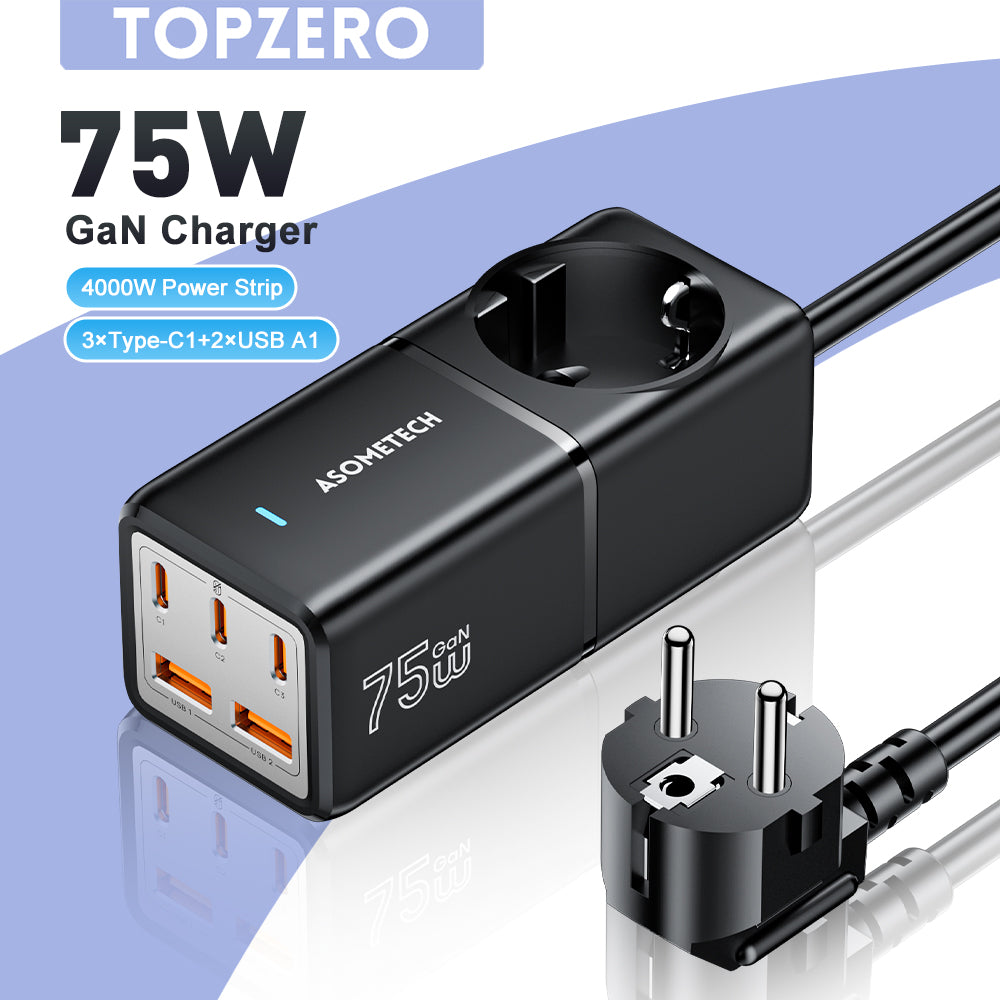 Premium 100W GaN3 Pro USB Ladegerät Desktop Ladestation - Typ C PD QC Quick Charge 4.0 3.0 Schnellladung Smartphones, Apple iPhone, Samsung, iOS & Android