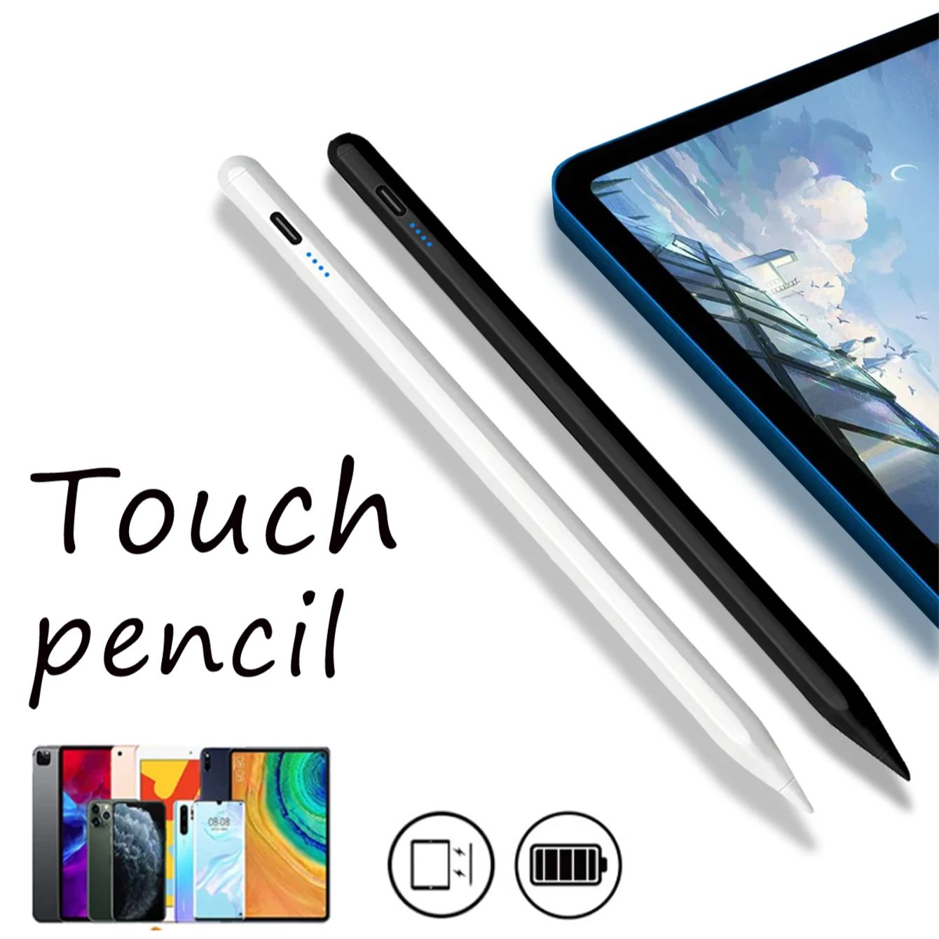 Premium Universal-Stylus: Touchstift für iPad/Pro/Air/Mini: 10/9/8/7/6/5/4/3 Series: Tablet, Laptop & Handy, kompatibel mit Apple iPhone, MacBook, iPad, Xiaomi, Huawei, iOS, Android & Windows - Präziser Eingabestift