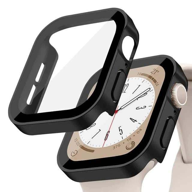 Premium Glasgehäuse für Apple Watch Serie 9/8/7/Ultra: 45mm, 41mm, 49mm, 44mm, 40mm | Hochwertige Displayschutz-Hülle & Cover für iWatch 10/9/8/7/6/5/4/3/2/1 & Ultra 2/1, SE: 2024, 2023, 2022, 2021, 2020, 2019, 2018, 2017, 2016,