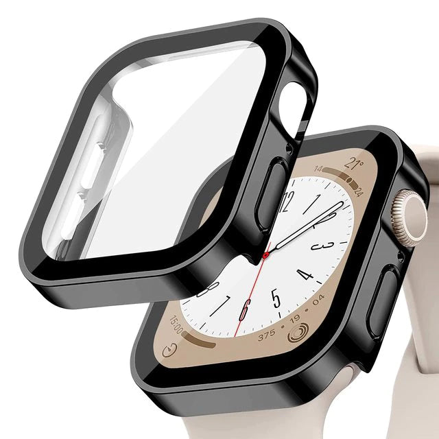 Premium Glasgehäuse für Apple Watch Serie 9/8/7/Ultra: 45mm, 41mm, 49mm, 44mm, 40mm | Hochwertige Displayschutz-Hülle & Cover für iWatch 10/9/8/7/6/5/4/3/2/1 & Ultra 2/1, SE: 2024, 2023, 2022, 2021, 2020, 2019, 2018, 2017, 2016,