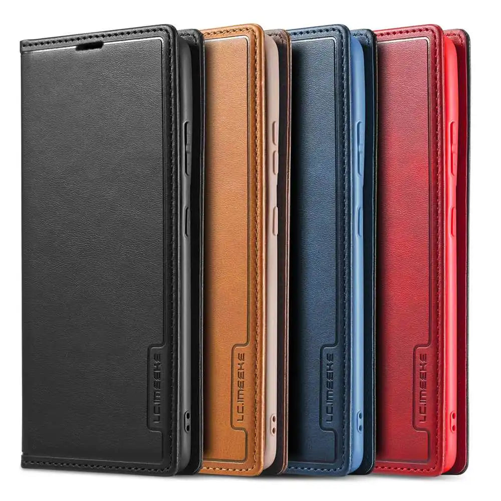 High-Quality Leather Flip Cover Wallet with Magnetic Closure and SIM Card Slot iPhone Case |Compatible with Full Protection and Camera Lens Cover for Apple iPhone 16/15/14/13/12 Pro Max Plus Mini | Armor Phone Case  Wallet Protective Cover