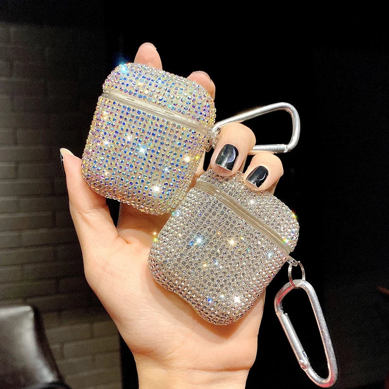 Luxus 3D Bling Diamant Hülle für Apple AirPods 4/3/2/1 and Pro Series 2024/2022/2021/2019/2016 Pro & AirPods MagSafe Case Zubehör für Kabellose Bluetooth-Kopfhörer