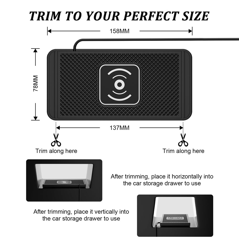 Premium 30W Kabelloses Auto Ladegerät - Silikon Anti-Rutsch-Pad Cradle Dock für Smartphones, Apple iPhone, Samsung, iOS & Android | Schnelle Auto Kabellose Ladestation