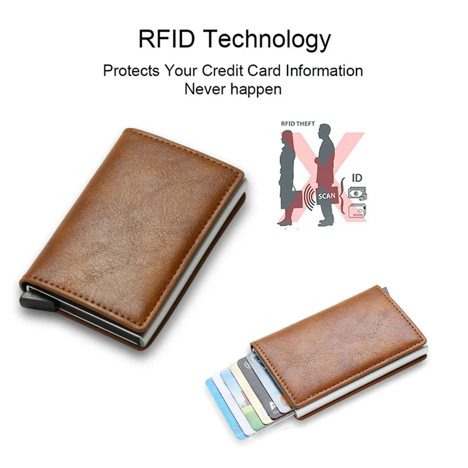 Smart Wallet for Men and Women with AirTag and Credit Card Holder - Leather Wallet for Money and Cards