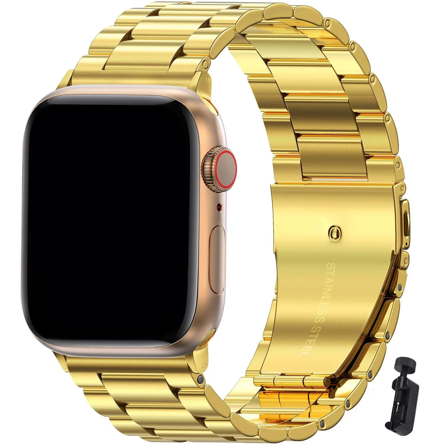 Metallband für Apple Watch 49mm, 45mm, 44mm, 42mm, 41mm, 40mm | Premium Edelstahl Armband für iWatch 10/9/8/7/6/5/4/3/2/1 & Ultra 2/1, SE: 2024, 2023, 2022, 2021, 2020, 2019, 2018, 2017, 2016 | Top-Qualität Gürtel