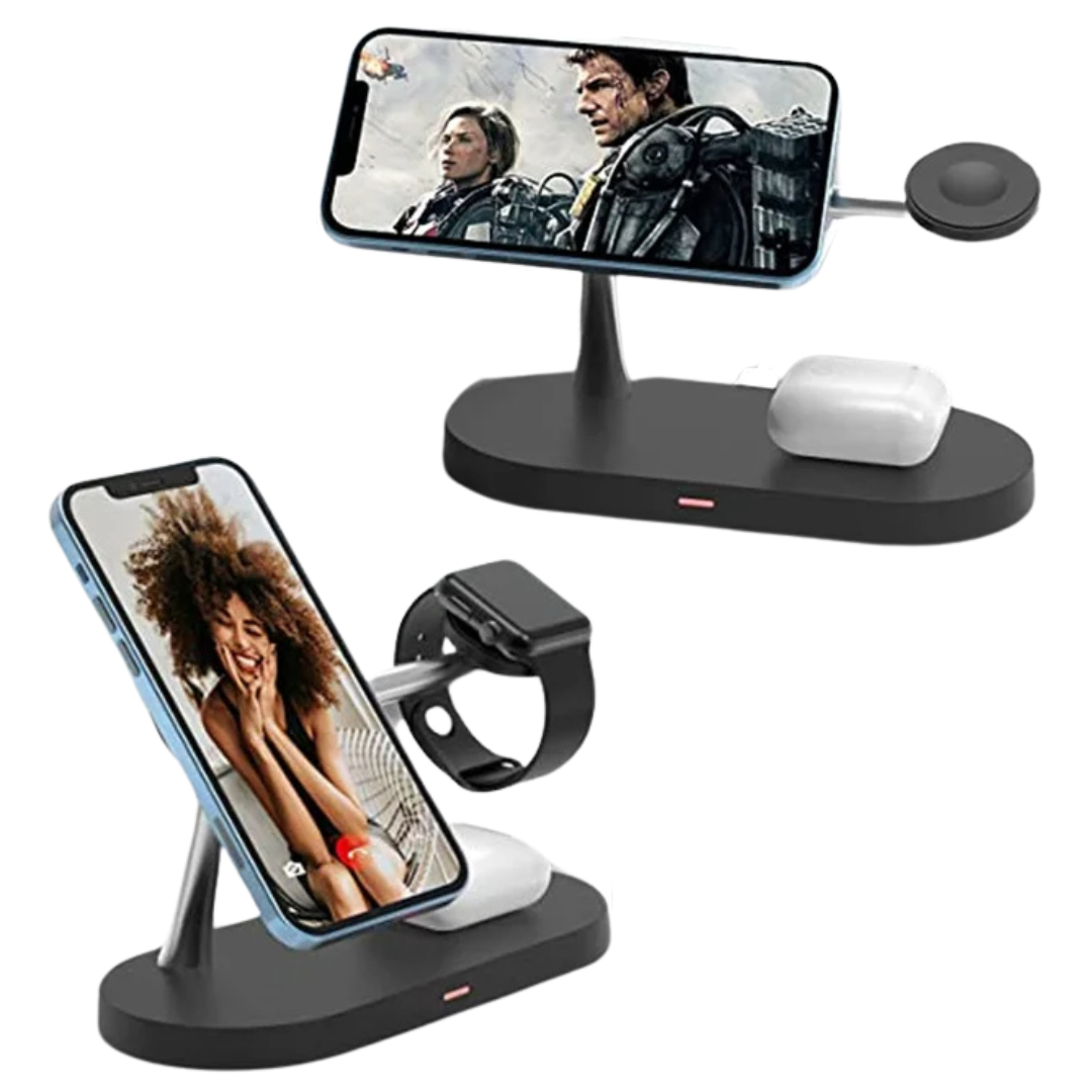 5-in-1 Magnetischer Kabelloser Ladeständer für iPhone 15/14/13/12 Pro Max, Apple Watch 9/8/7, AirPods | Schnelle Wireless-Charging-Dockingstation - Phone Heaven Zone