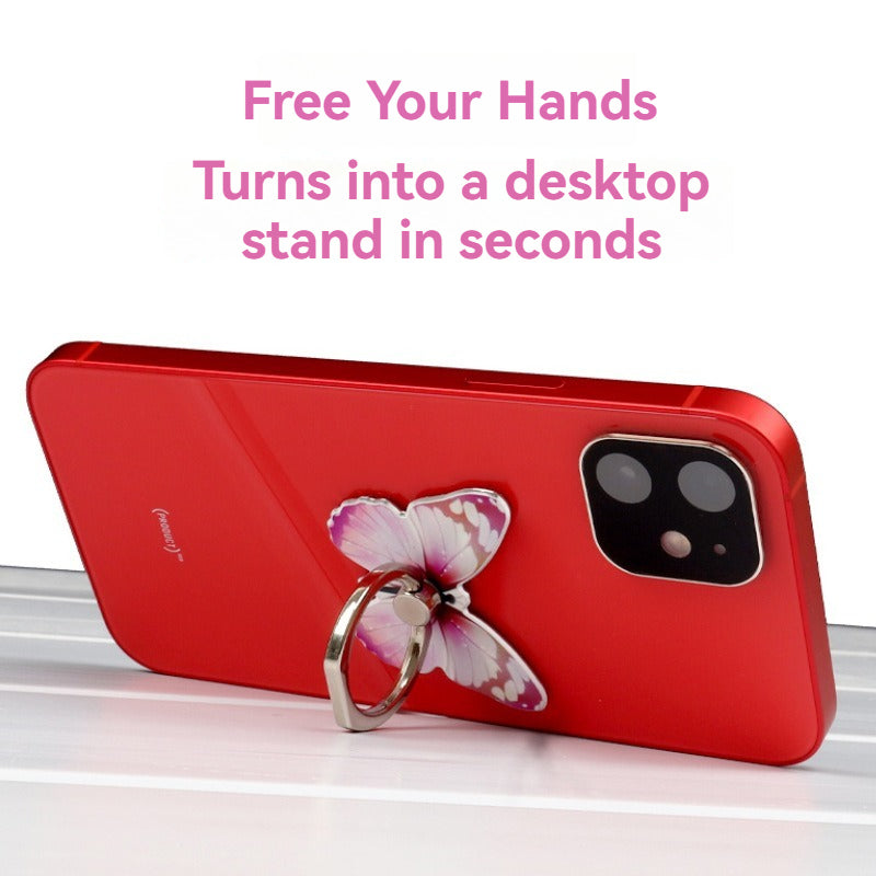 Premium Phone Stand Ring Buckle, Butterfly Cartoon, Cute & Creative: MagSafe Compatible for Smartphones, Apple iPhone, Samsung, iOS & Android | Wholesale Ring Buckle Phone Stands