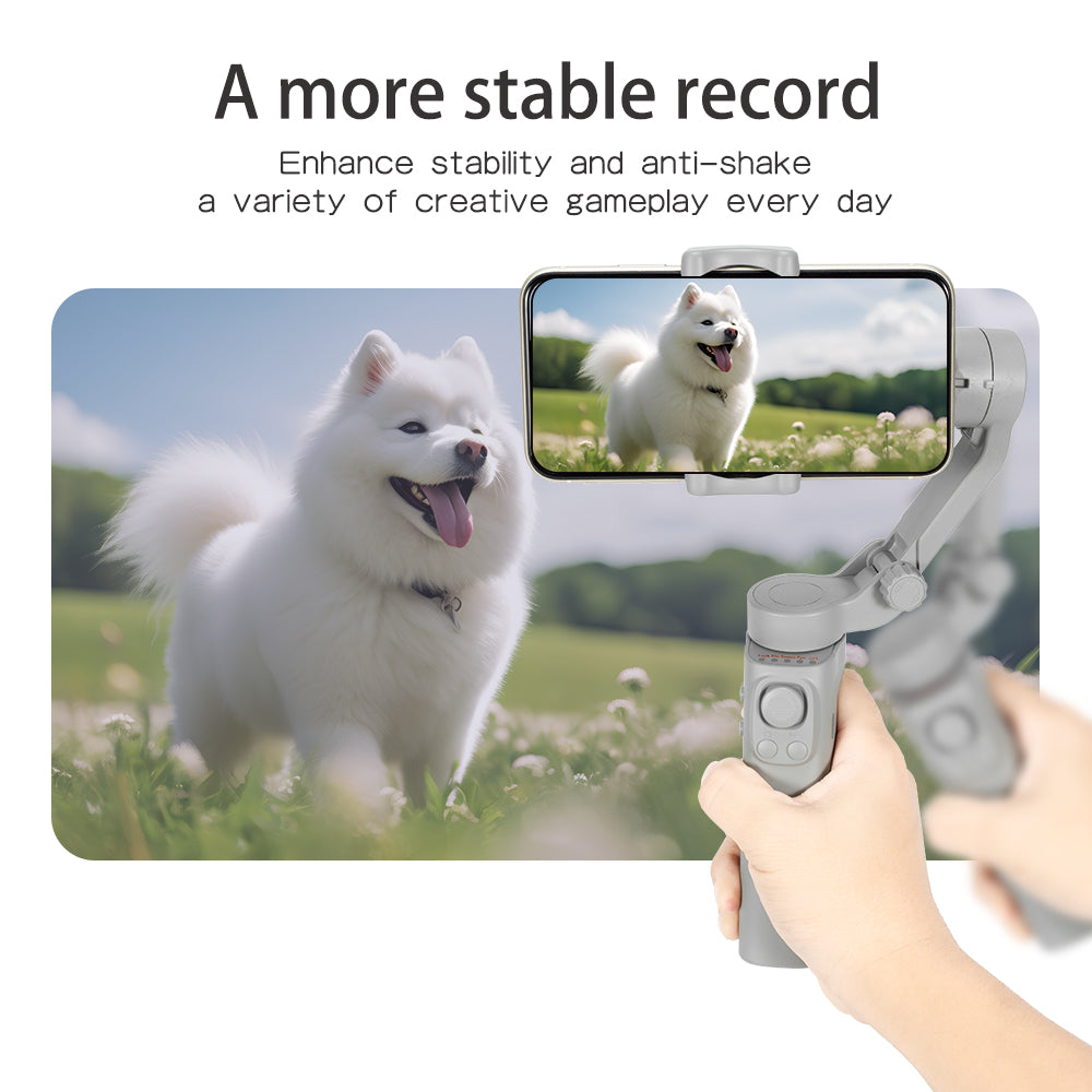 3-Axis Foldable Handheld Gimbal Stabilizer for Smartphones | Anti-Shake Video Recording for iPhone & Android Smartphones, Apple iPhone, Samsung, iOS & Android Vlogs