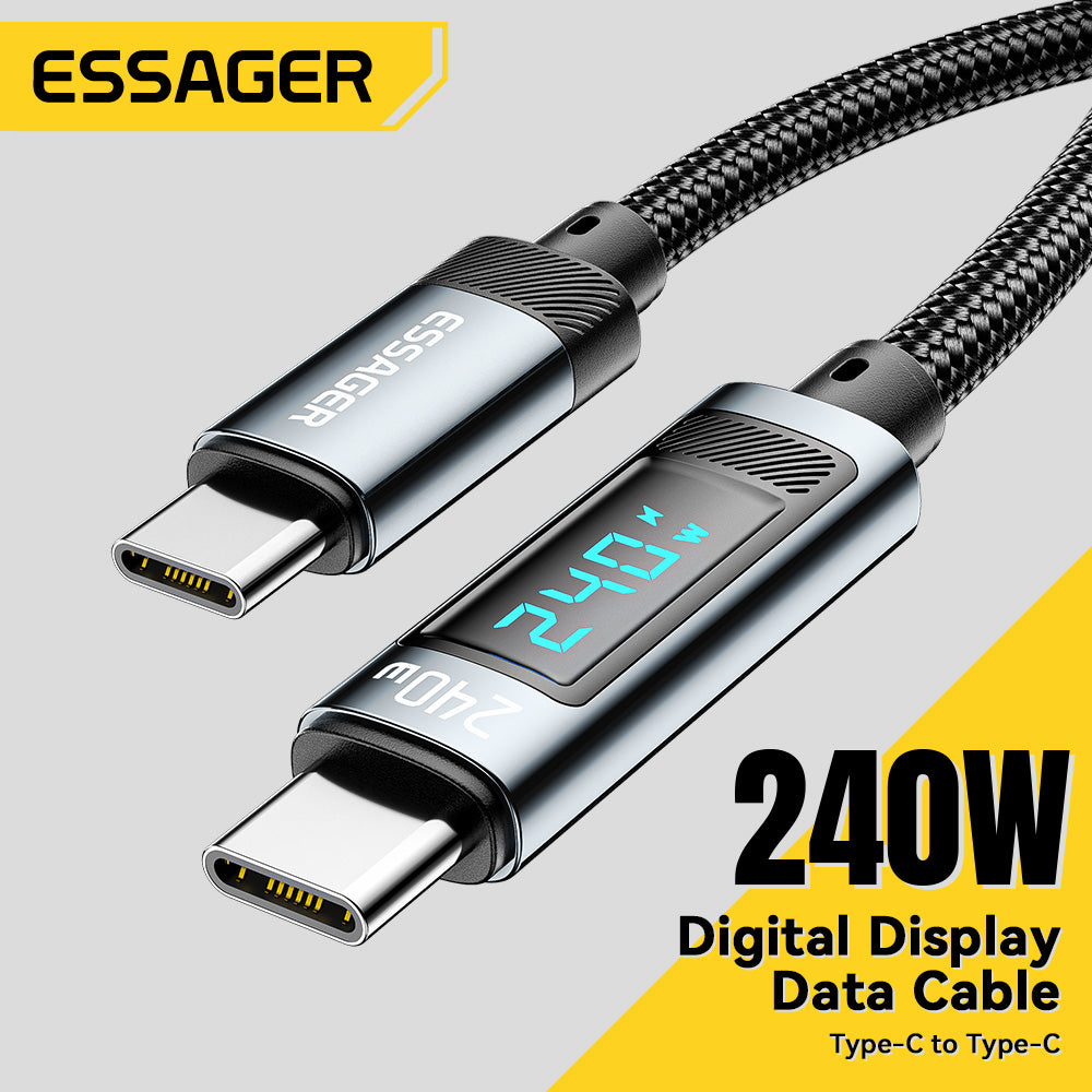 Premium Essager USB Typ C zu USB C Kabel 100W/5A PD Schnelllade-Ladegerät Draht für Smartphones, Apple iPhone, Samsung, iOS & Android MacBook Xiaomi 2M Typ-C USBC Kabel