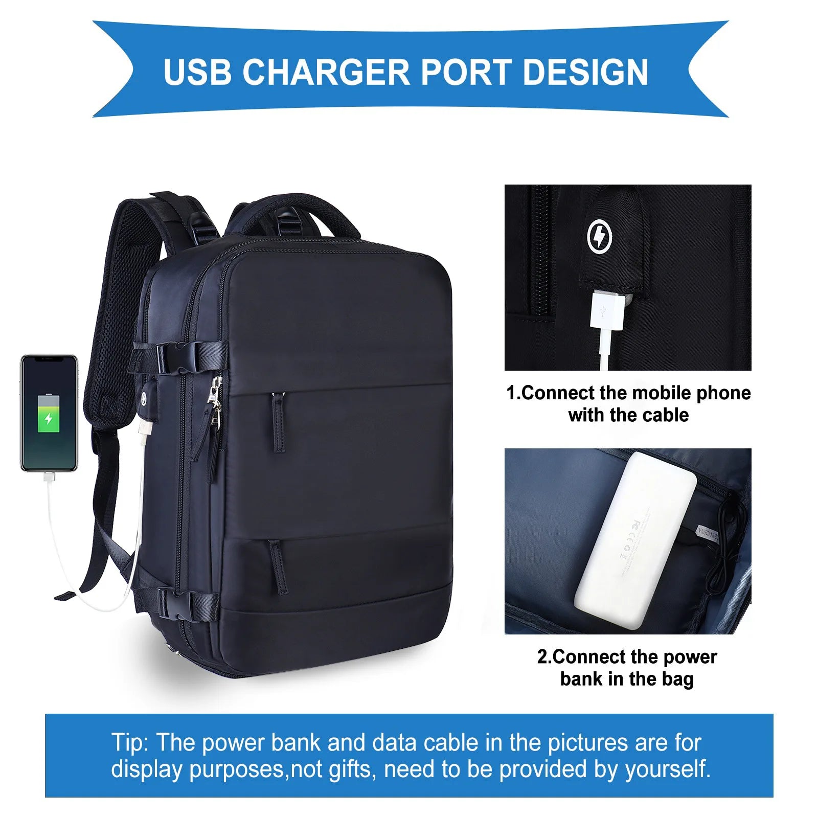 High-quality classic men's business backpack: expandable USB pocket, large capacity, waterproof & stylish MacBook Air/Pro/M3/M2/M1: 16,14,13-inch | 2024/2023/2022/2020 Series