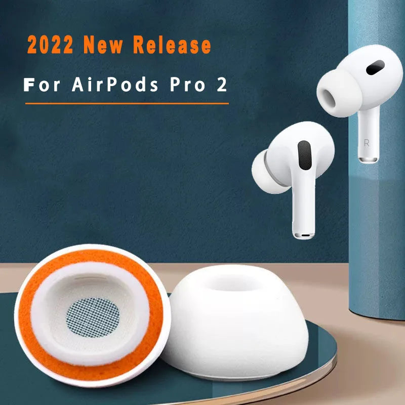 Premium Memory Foam-Ohrstöpsel & Silikon-Ohrpolster für Apple AirPods Pro, 4/3/2/1 and Pro Series 2024/2022/2021/2019/2016 Ersatz in XS, S, M, L Größen - Komfortable Premium-Ohrstöpsel