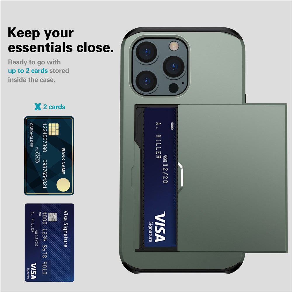 Premium Wallet iPhone Case with Card Slot and Credit Card Holder | Dual Layer Slider iPhone Case with Camera Lens Protector for Apple iPhone 16/16e, 15, 14, 13, 12 Pro Max, Pro, Plus & Mini | MagSafe Cover | Heavy Duty Phone Case | Protective Wallet Case