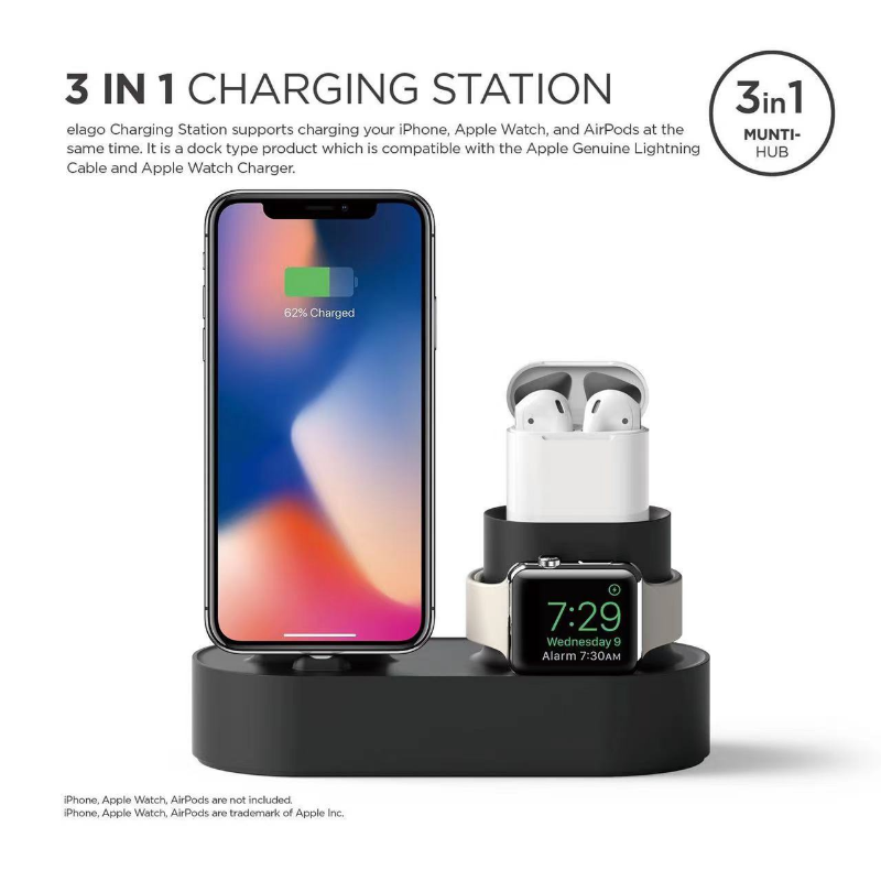 Hochwertiges 3-in-1 Schnelles Tragbares Kabel für Apple Watch Serie 10/9/8/7/6/5/4/3/2/1 & Ultra 2/1, SE: 2024, 2023, 2022, 2021, 2020, 2019, 2018, 2017, 2016 SE Ladegerät