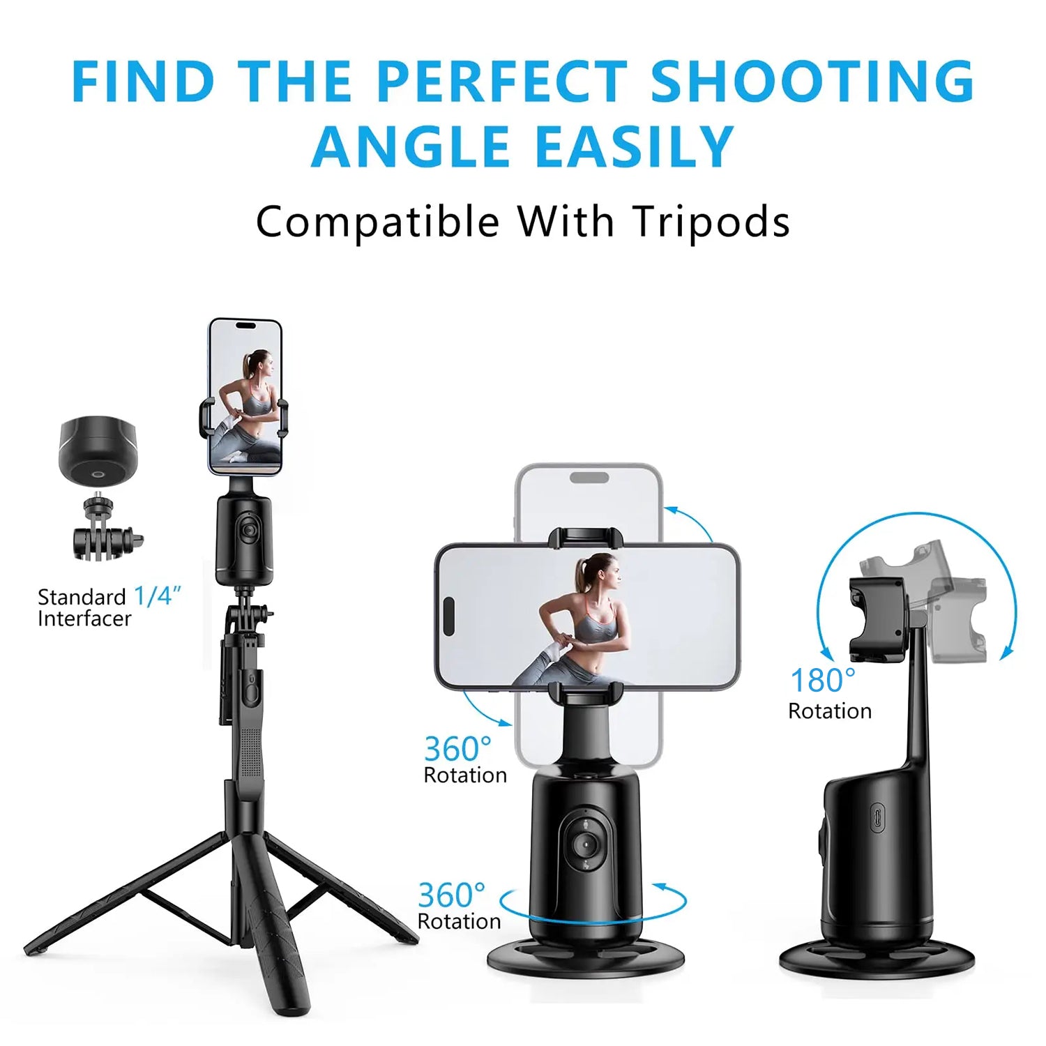 EvoGlide Premium | 360° Gimbal Stabilizer - Exklusives Videostabilisierungssystem Smartphones, Apple iPhone, Samsung, iOS & Android