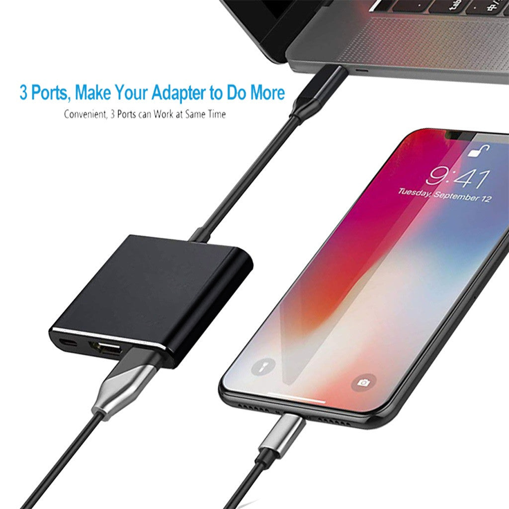 3-in-1 USB-C Hub: Type-C to HDMI Splitter, High-Quality USB 3.0 Docking Station for MacBook Air/Pro/M3/M2/M1: 16,14,13-inch | 2024/2023/2022/2020 Series - USB-C to HDMI Hub