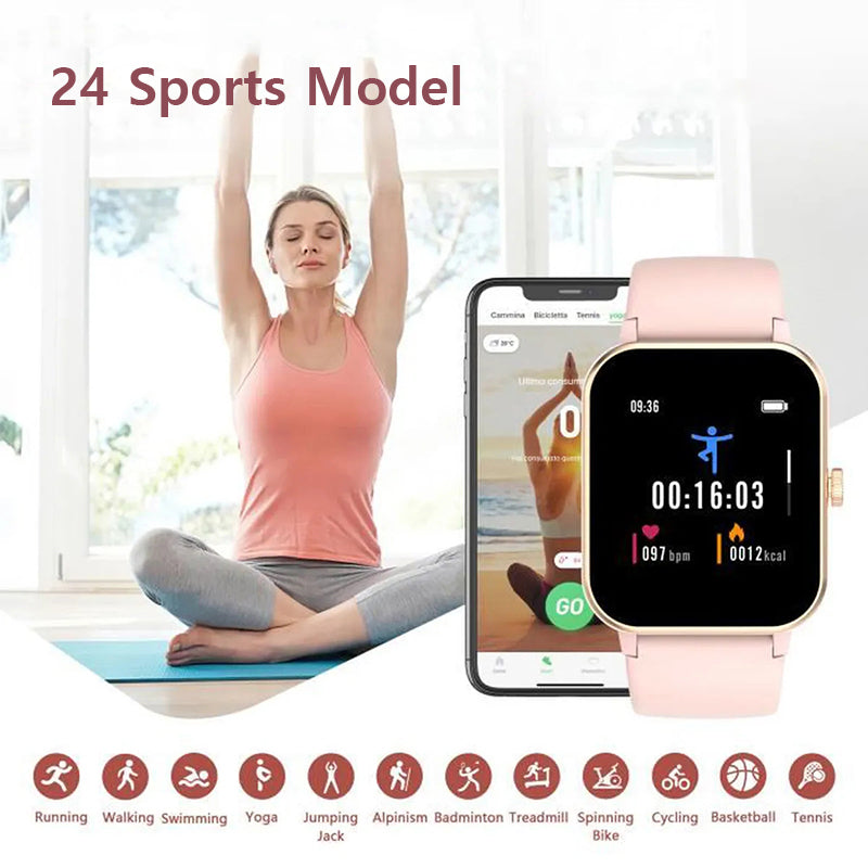 Premium Bluetooth Smartwatch 2024 für Männer und Frauen | 1.69" Voll Touch Display, Anruf, Fitness Tracker, IP67 Wasserdicht Uhr | Limitierte Auflage