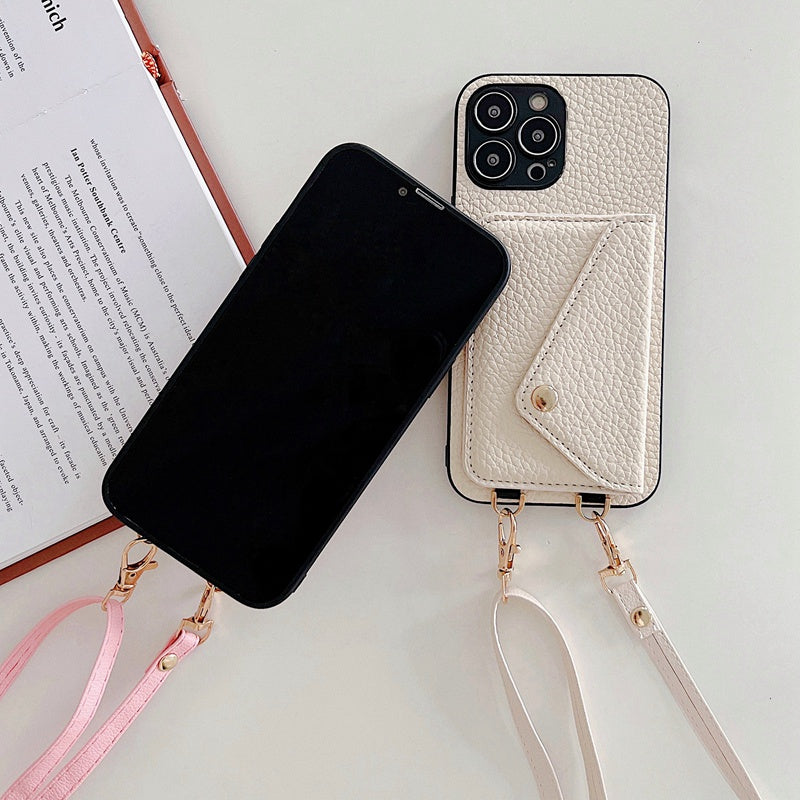 Hochwertige Crossbody-Brieftaschen-Ledertasche mit Kartenhalter und Portemonnaie-Funktion | Apple iPhone-Hülle mit Umhängeband und Geldbörsenfunktion - Phone Heaven Zone