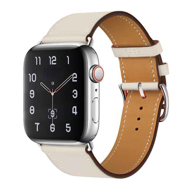 Premium Echtes Leder Armband für Apple Watch: 49mm, 45mm, 44mm, 42mm, 41mm, 40mm, Damen/Herren, iWatch Ultra/9/8/7/6/5/4/SE 